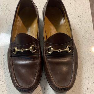 Cole Haan Mens 12 M Brown Leather Gold Horse-Bit Loafer Dress Shoe